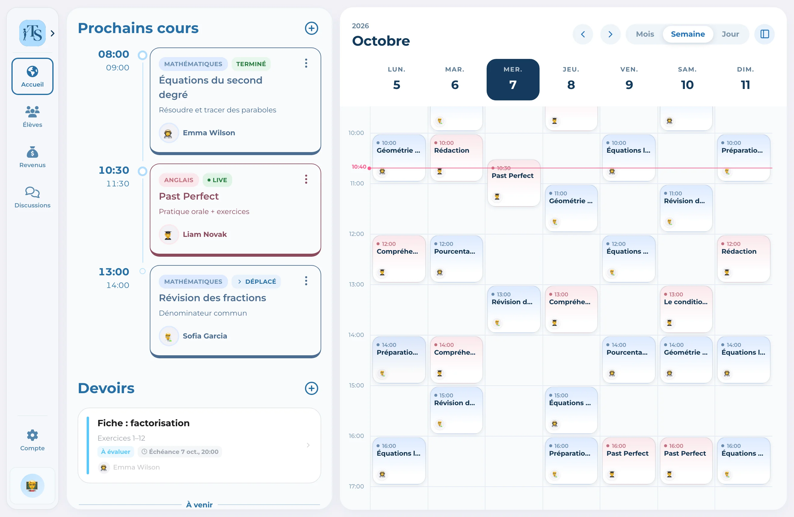 Teach Space — Espace professeur